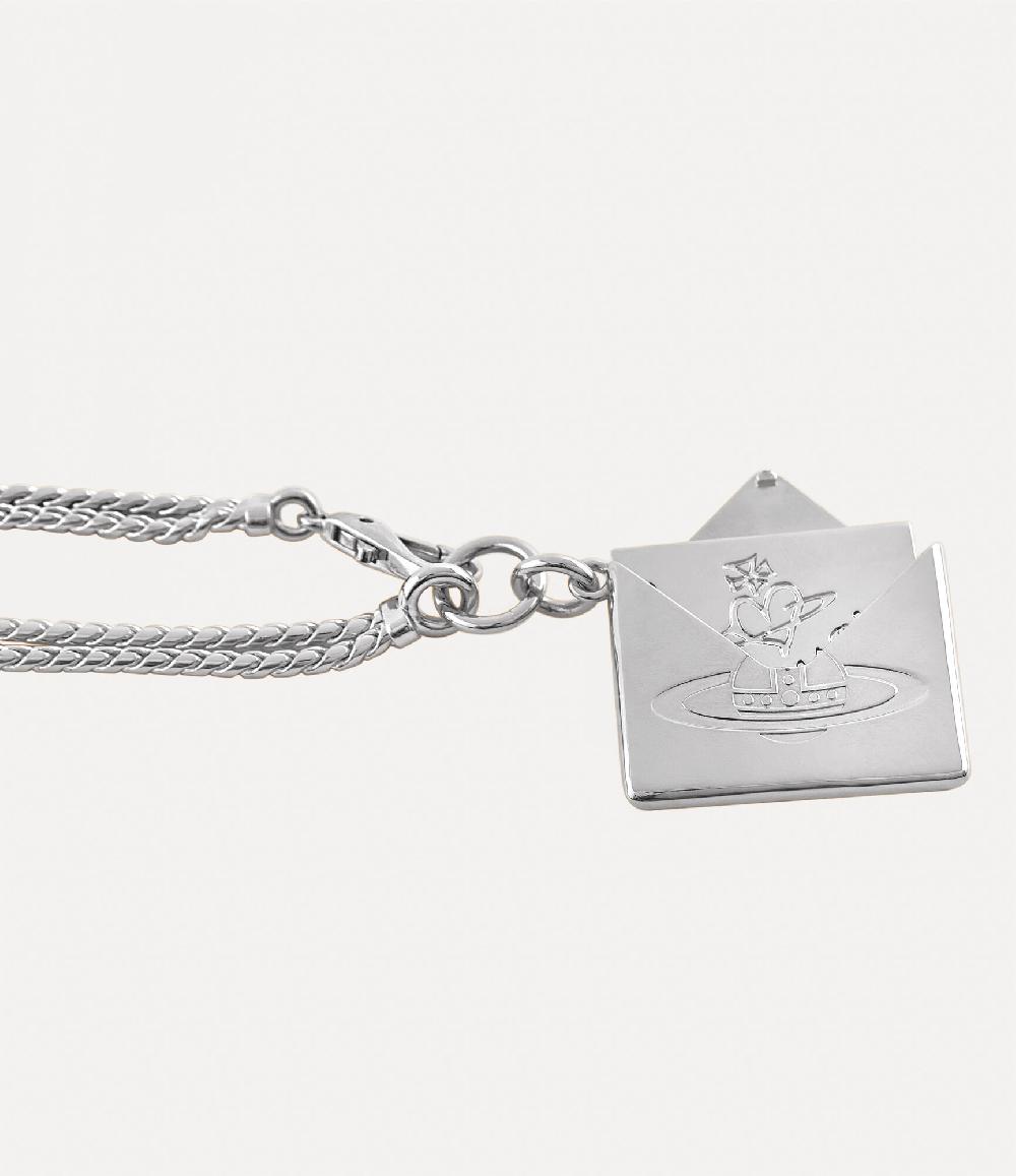 Andreas Kronthaler For Vivienne Westwood Valentine's Envelope Pendant Necklace PLATINUM