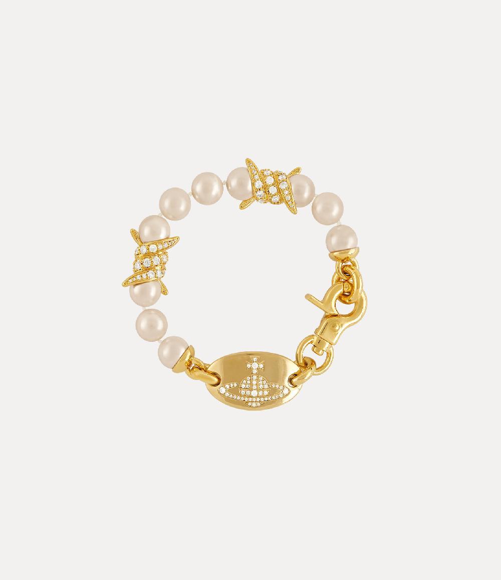 andreas kronthaler for vivienne westwood Verena Bracelet GOLD / CREAMROSE Pearl / WHITE CZ