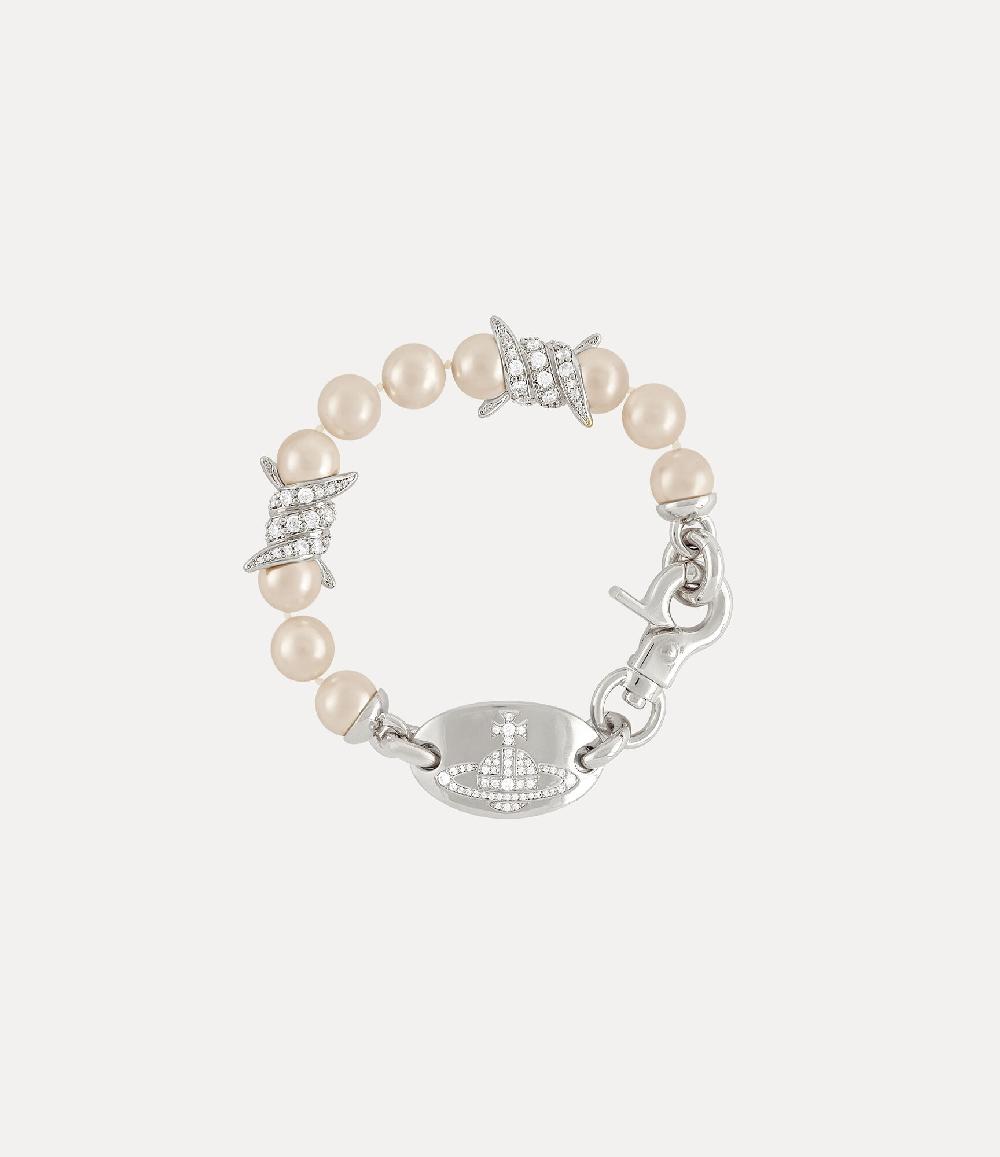 andreas kronthaler for vivienne westwood Verena Bracelet PLATINUM / CREAMROSE Pearl / WHITE CZ