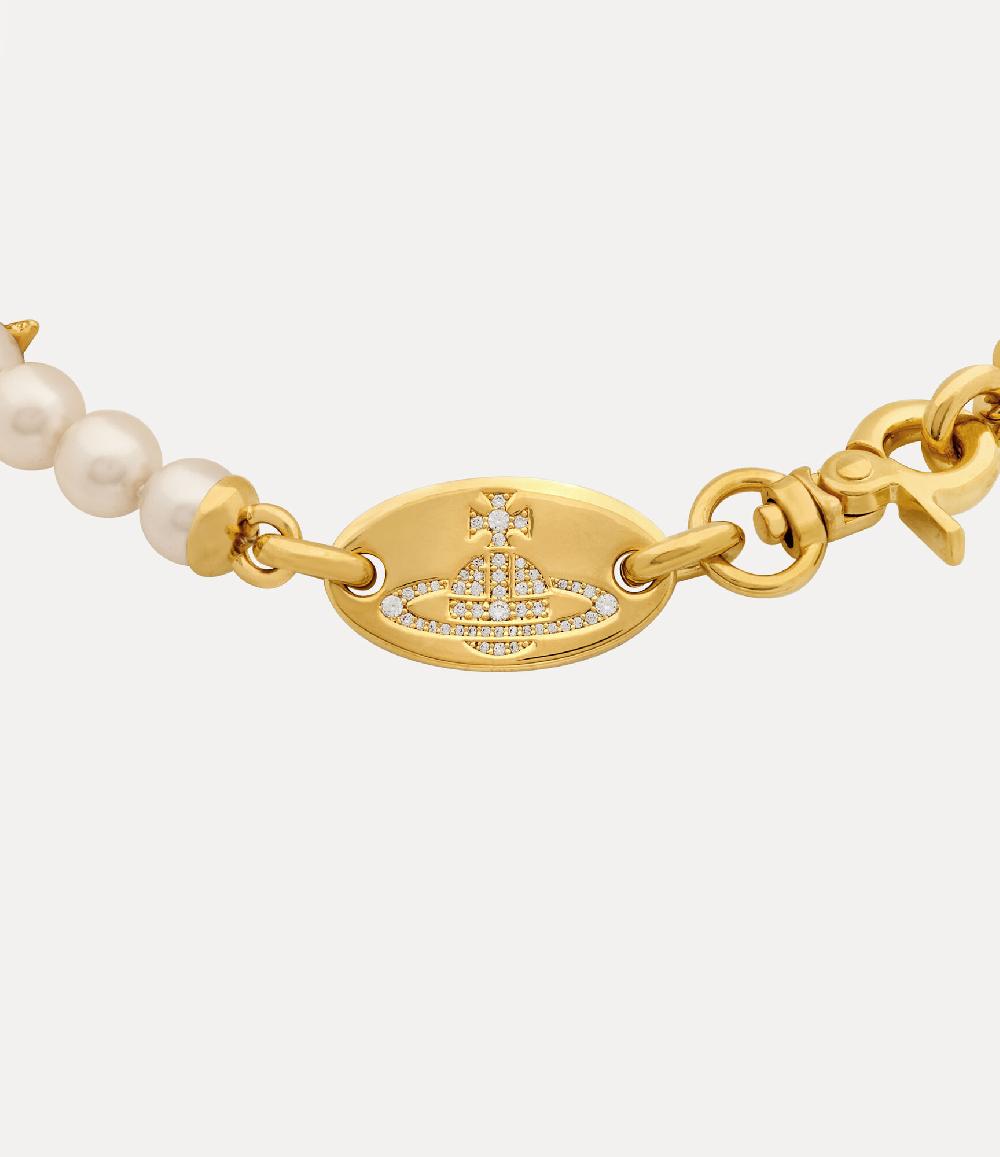 Andreas Kronthaler For Vivienne Westwood Verena Pearl Necklace GOLD / CREAMROSE Pearl / WHITE CZ