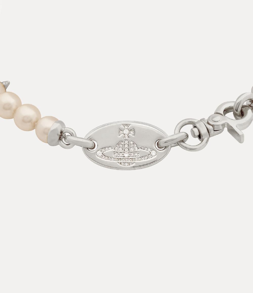 Andreas Kronthaler For Vivienne Westwood Verena Pearl Necklace PLATINUM / CREAMROSE Pearl / WHITE CZ