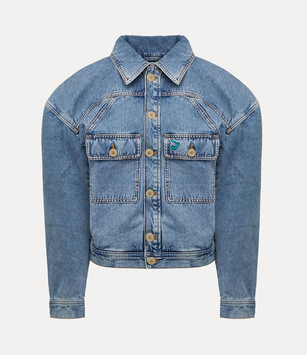 andreas kronthaler for vivienne westwood Worlds End Denim Boxer Jacket BLUE