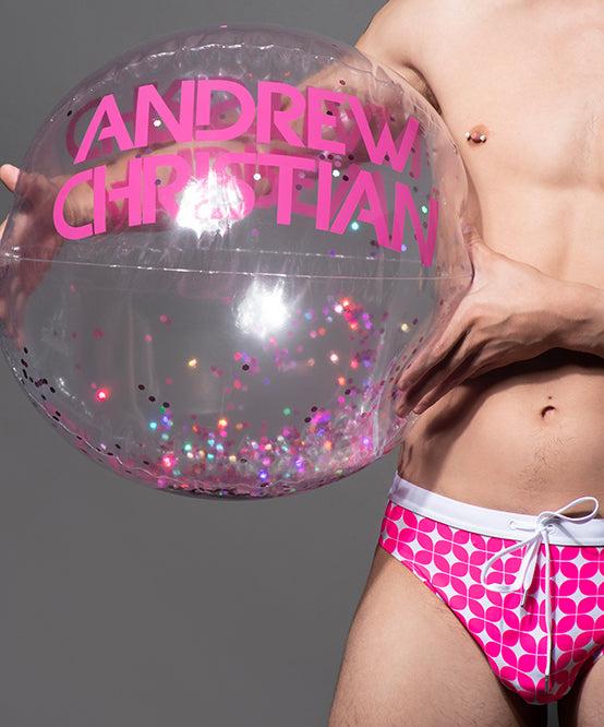 Andrew Christian 30" Pink Glitter Beach Ball