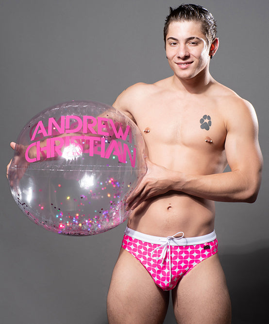 andrew christian 30" Pink Glitter Beach Ball