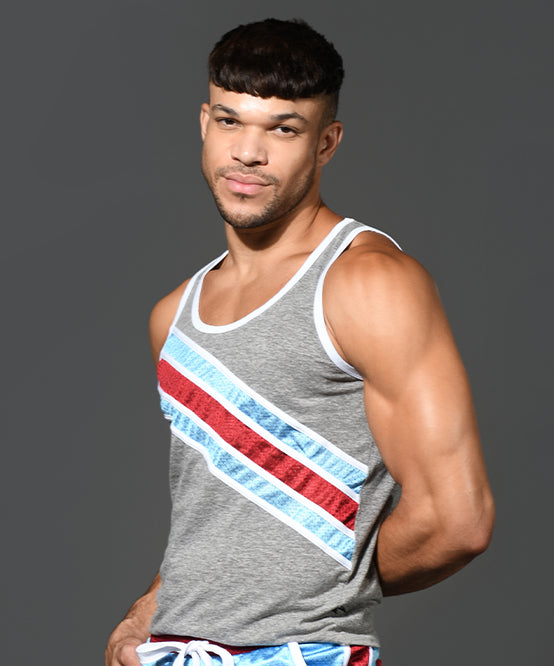 Andrew Christian Action Stripe Tank Top