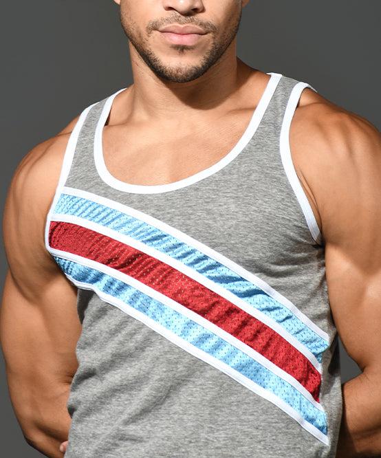 Andrew Christian Action Stripe Tank Top
