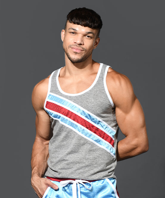 andrew christian Action Stripe Tank Top