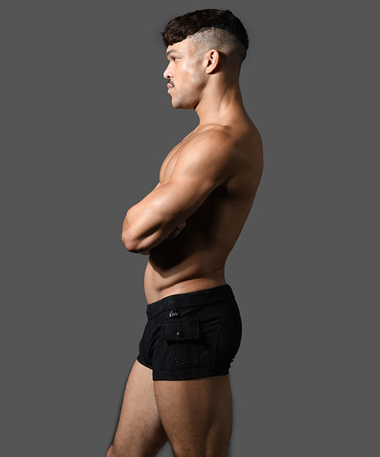 Andrew Christian Black Camo Cargo Swim Trunk