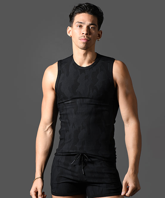 Andrew Christian Black Camo Muscle Tee