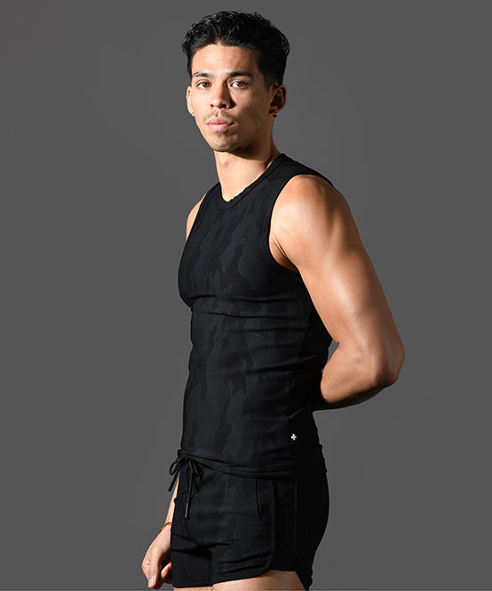 Andrew Christian Black Camo Muscle Tee