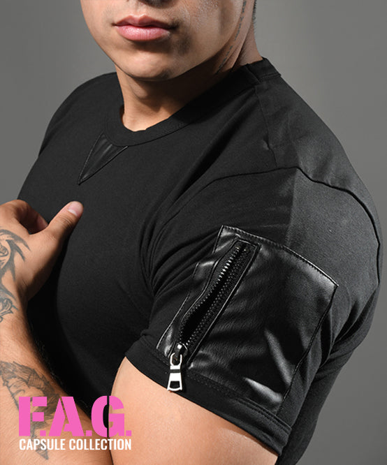 andrew christian F.A.G. Capsule Zipper Pocket Tee