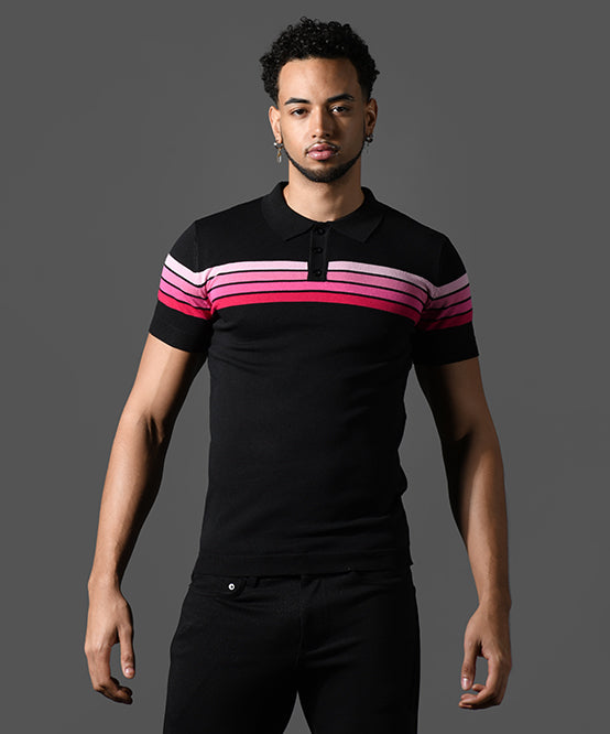 Andrew Christian Knit Stripe Polo