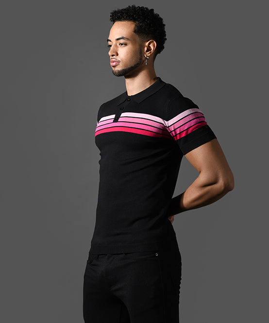 Andrew Christian Knit Stripe Polo