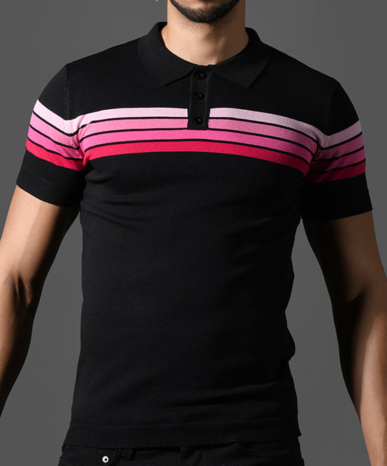 andrew christian Knit Stripe Polo