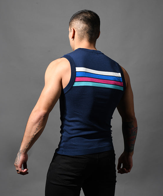 Andrew Christian Knit Stripe Sleeveless