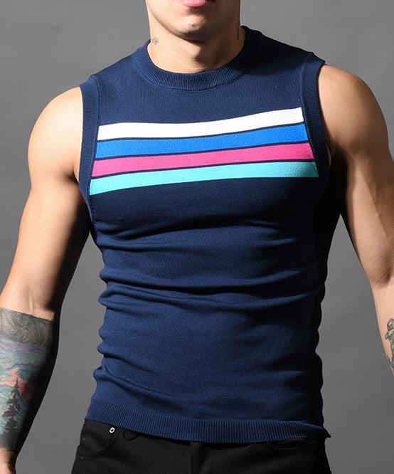 andrew christian Knit Stripe Sleeveless