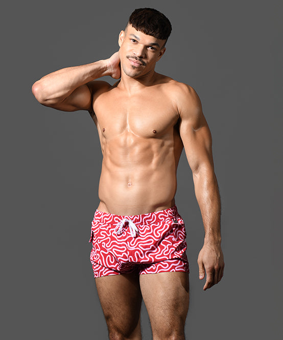 andrew christian Pop Art Cargo Swim Shorts