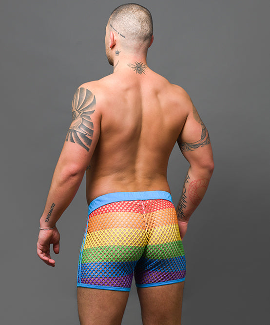 Andrew Christian Pride Mesh Shorts (4" Inseam)
