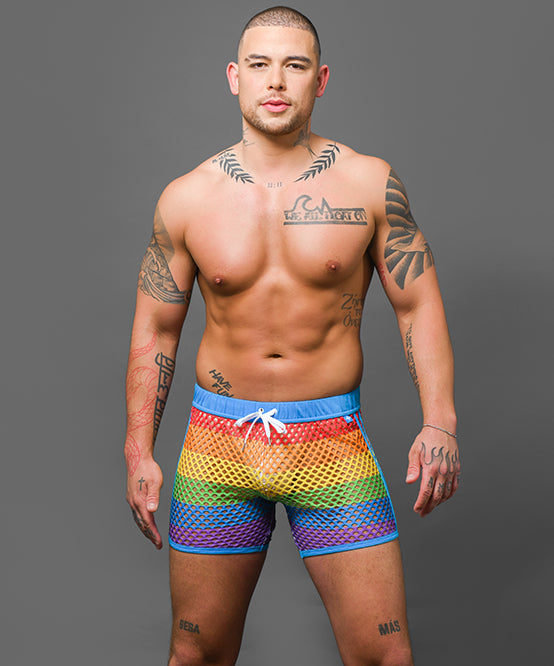 Andrew Christian Pride Mesh Shorts (4" Inseam)