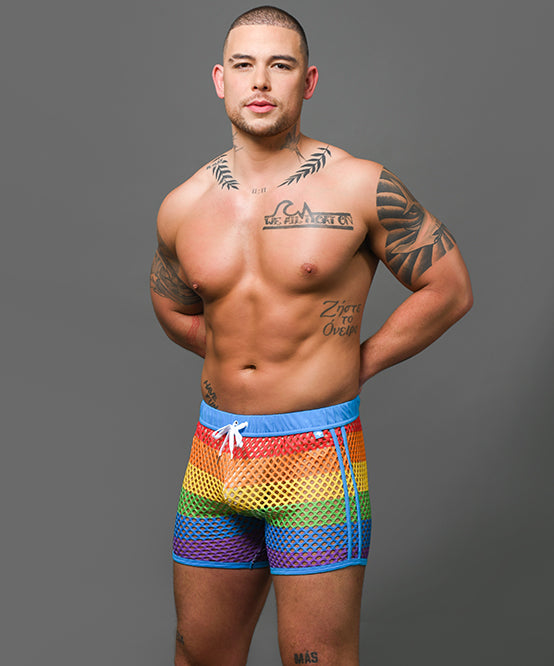 Andrew Christian Pride Mesh Shorts (4" Inseam)