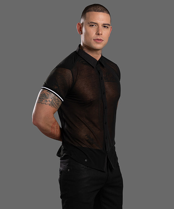 Andrew Christian Sheer Burnout Button-Up Shirt