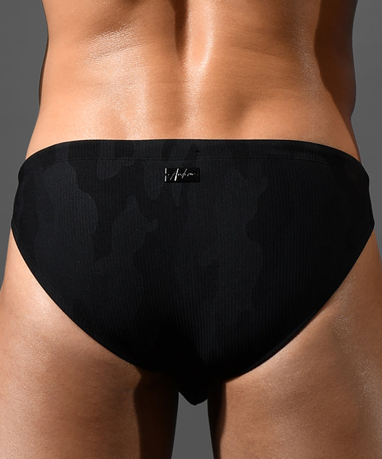 Andrew Christian Black Camo Super Low Swim Bikini W/ ALMOST NAKED®