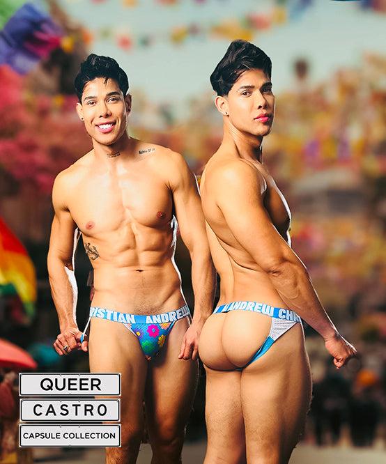 andrew christian DOORBUSTER Queer Castro Capsule Flower Mesh Jock w/ ALMOST NAKED®