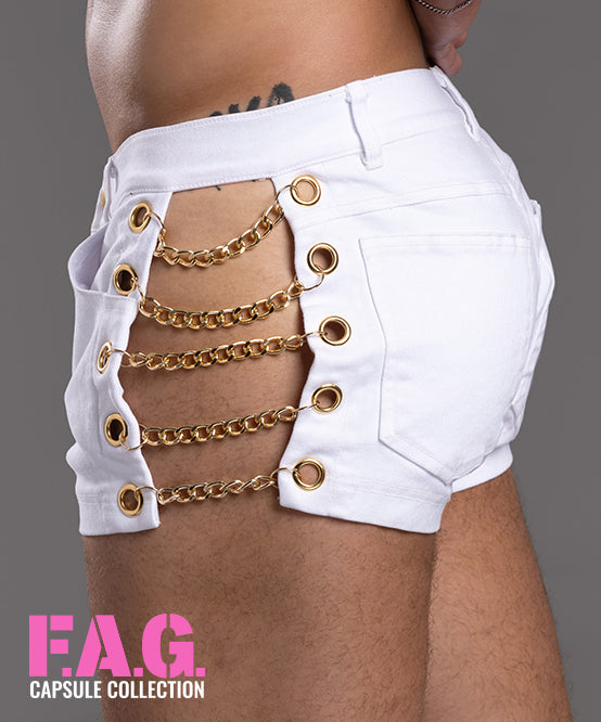 andrew christian F.A.G. Capsule Chain Shorts (2" Inseam)