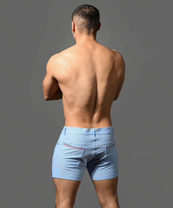 Andrew Christian Hamptons Capsule Seersucker Shorts (3" Inseam)