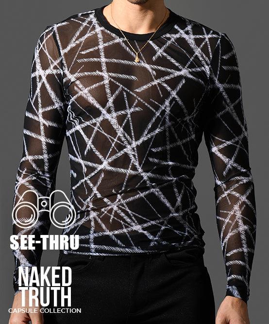 andrew christian Naked Truth Capsule See-Through Long Sleeve Tee