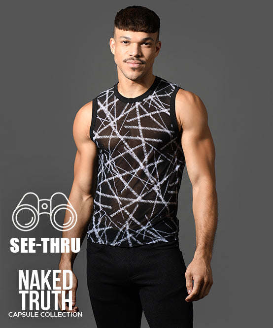 andrew christian Naked Truth Capsule See-Through Sleeveless Muscle Tank