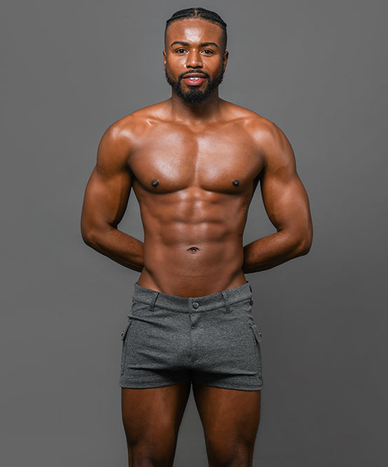 Andrew Christian Skinny Stretch Cargo Shorts (3" Inseam)