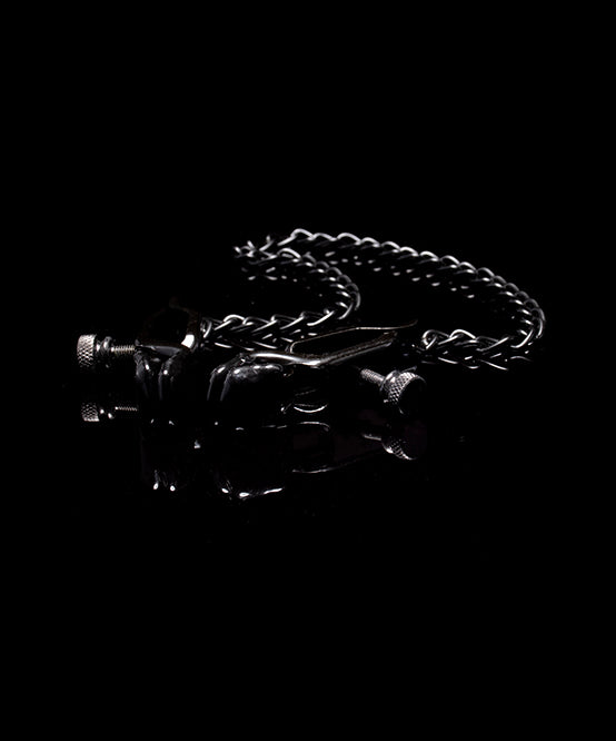 andrew christian TROPHY BOY® Black Nipple Clamps w/ Chain