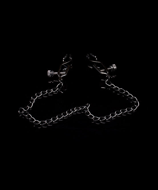Andrew Christian TROPHY BOY® Black Nipple Clamps W/ Chain