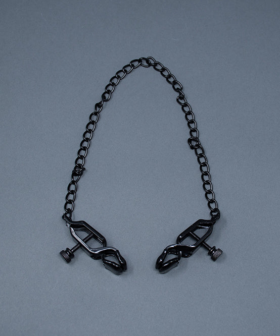 Andrew Christian TROPHY BOY® Black Nipple Clamps W/ Chain