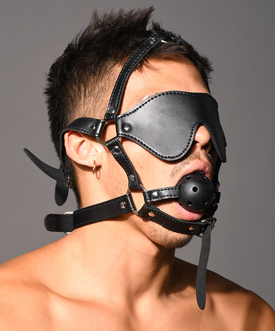 Andrew Christian TROPHY BOY® Head Harness Blindfold & Gag