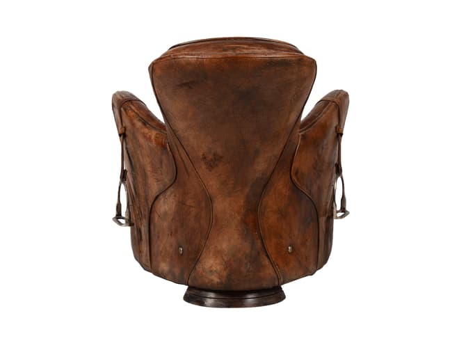 Andrew Martin Adventurous Leather Armchair In Buckd'd N Broken Finish