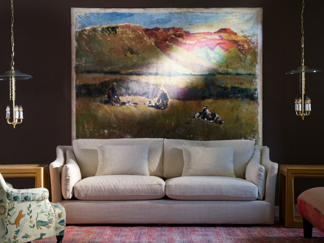 Andrew Martin 4-seater Sofa In Performance Linen