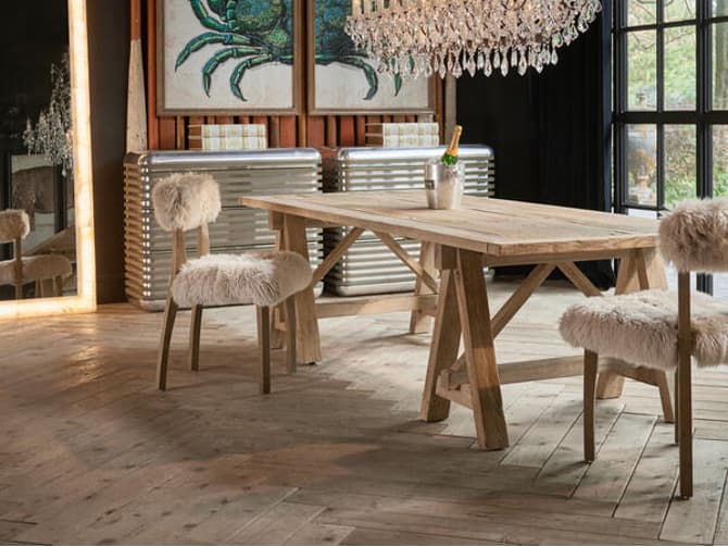 Andrew Martin A-frame Oak Wood Dining Table