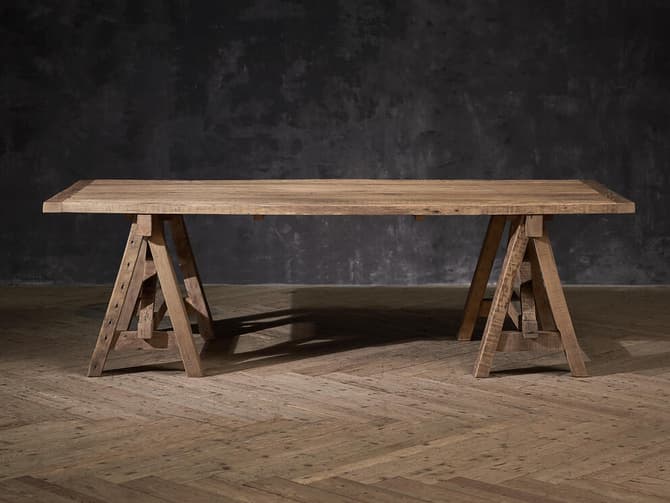 andrew martin A-frame oak wood dining table