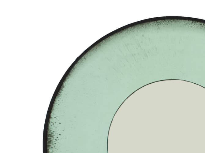 Andrew Martin Aged Green Concave Mirror