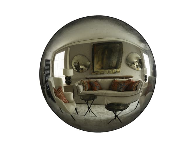 Andrew Martin Aged Silver Convex Mirror