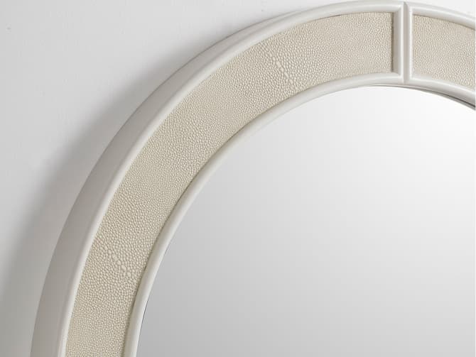 Andrew Martin Alice Faux Shagreen Round Mirror
