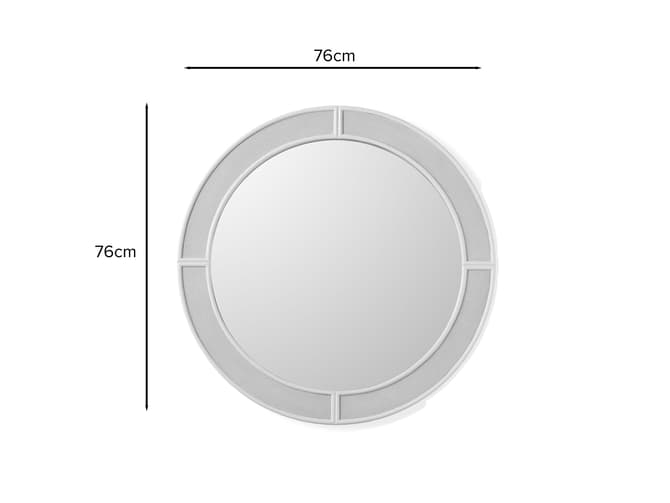 Andrew Martin Alice Faux Shagreen Round Mirror