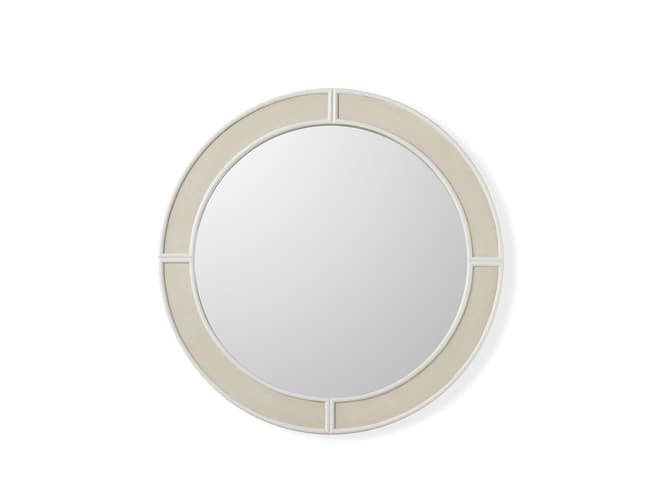andrew martin Alice faux shagreen round mirror