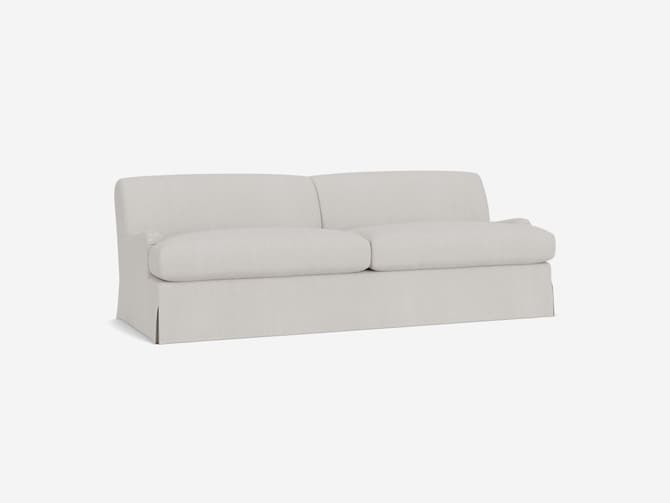 andrew martin Comfy curved sofa in custom fabric