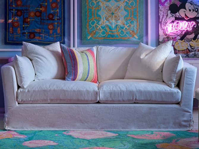 Andrew Martin Contemporary Sofa In Custom Fabric