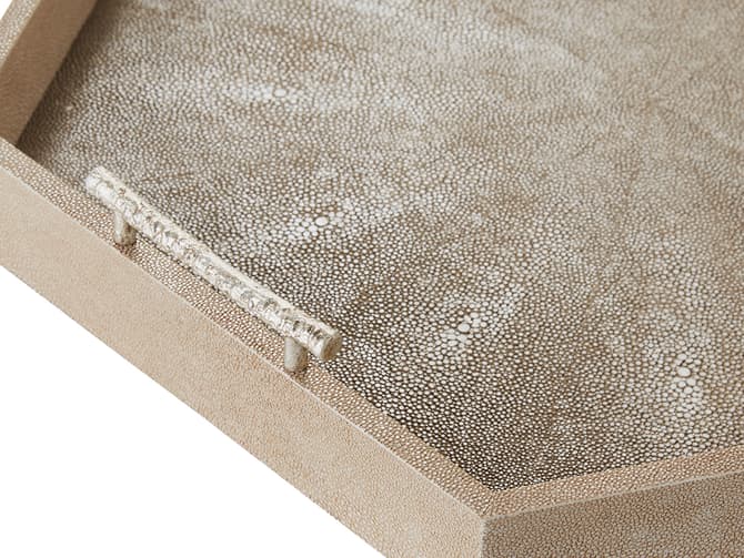 Andrew Martin Cosima Faux Shagreen Cream Tray