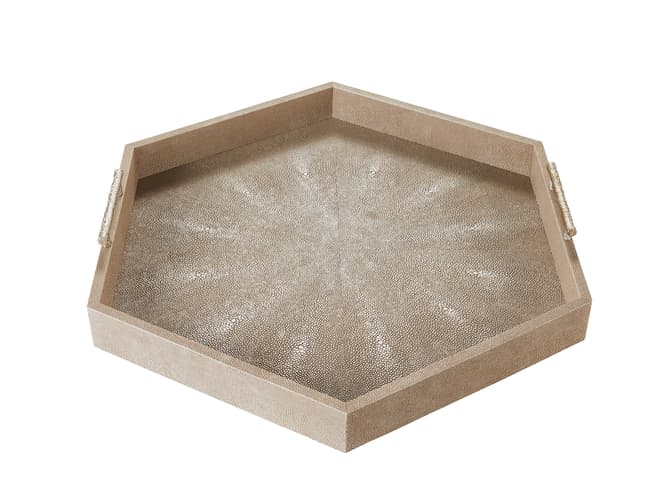 andrew martin Cosima faux shagreen cream tray