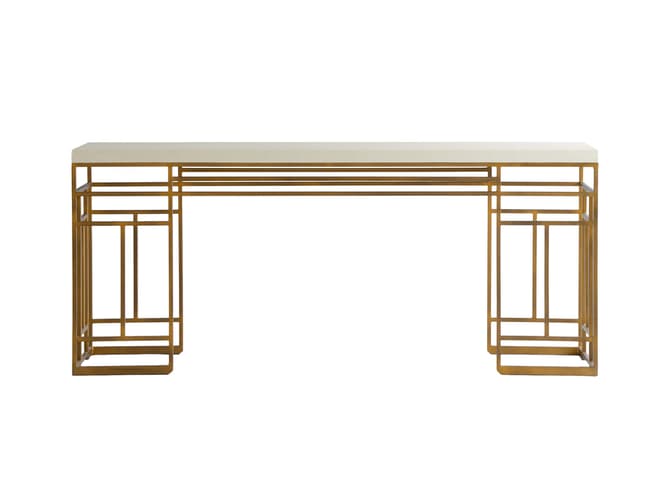 Andrew Martin Cream And Brass Console Table NEW